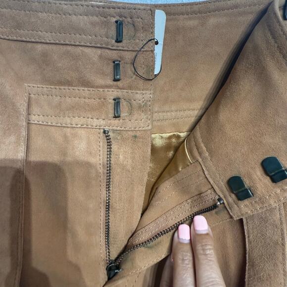 Free People Sand Livin for Love Goat Suede Leather Mini Skirt Sz 4 NWT - Picture 5 of 14